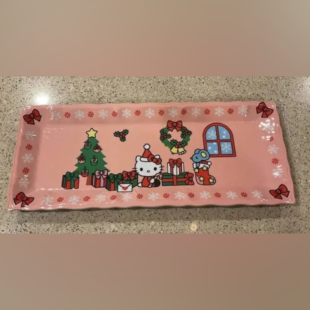 Hello Kitty Christmas Bistro Rectangular Melamine Tray by Sanrio New with Tag - Picture 2 of 2
